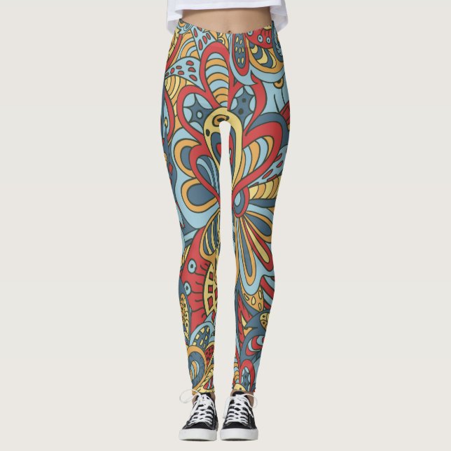 Leggings Floral Y Glamour Patrón De Moda Sin Marea (Anverso)