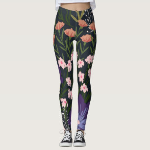 Leggings Floral Y Glamour Patrón Sin Marea Color natural