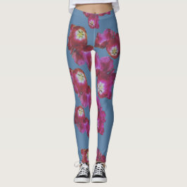 Leggings Florales Azules Botánicas de Acuarela Ros