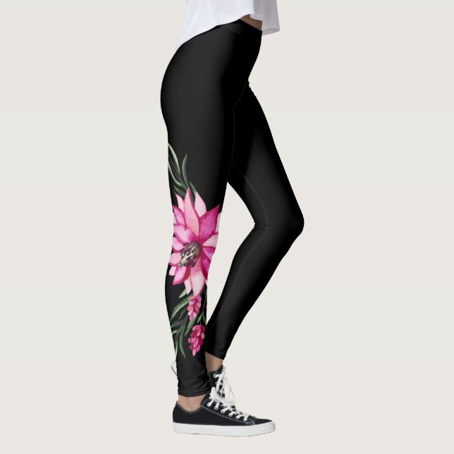 Leggings Florales Boho de Moda - Diseño de Corsage (Derecha)