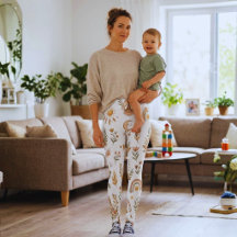 Leggings Florales de Arcoíris Pastel Acuarela Boho