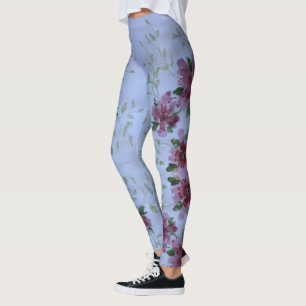 Leggings Florales de color rosa y azul