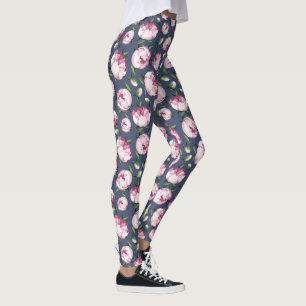 leggings florales de peonía