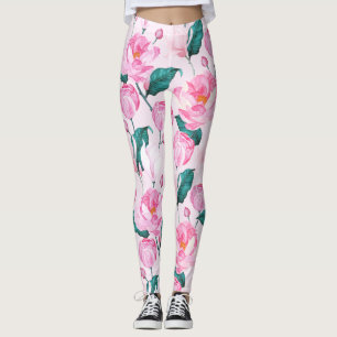 leggings florales de peonía