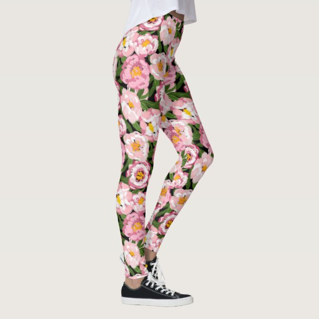 leggings florales de peonía vintage (Derecha)