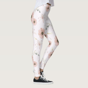 leggings florales de peonía vintage