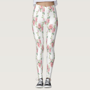 Leggings Florales Rosa Chic Desgastado