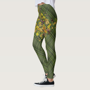 Leggings Florals en Plaid