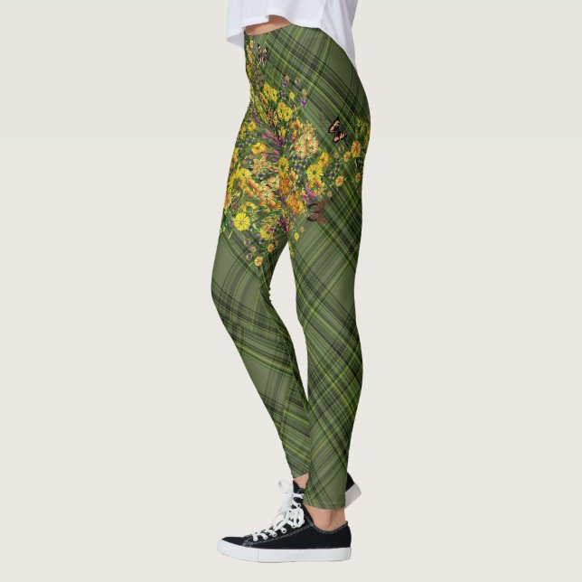 Leggings Florals en Plaid (Izquierda)