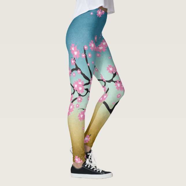 Leggings Florecimiento de cerezos con alegría en primavera (Derecha)