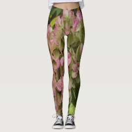 Leggings Florecimiento de Hortensias de Otoño con Hojas Dor