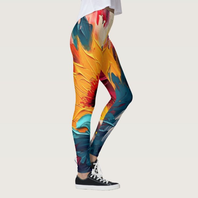 Leggings Florecimiento Radiante – Expresión Floral Abstract (Derecha)