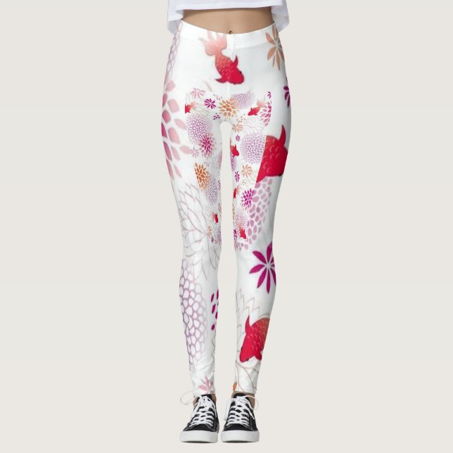 Leggings Florecimiento zen: Leggencias de Moda de Kimono (Anverso)