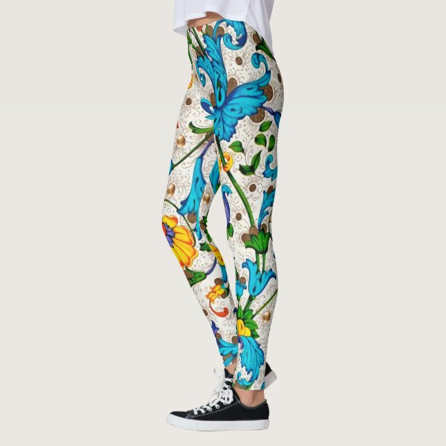 LEGGINGS FLORENTINA RENAISSANCE FLORES AZULES, FLORES (Izquierda)