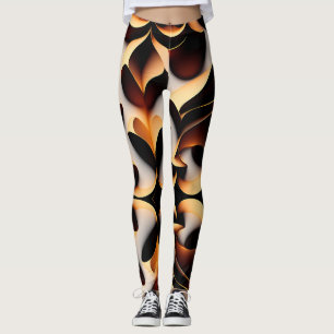 Leggings Flores 3D paramétricas Patrón de mosaico moderno d