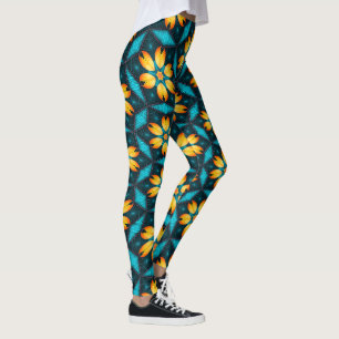 Leggings Flores abstractas amarillas