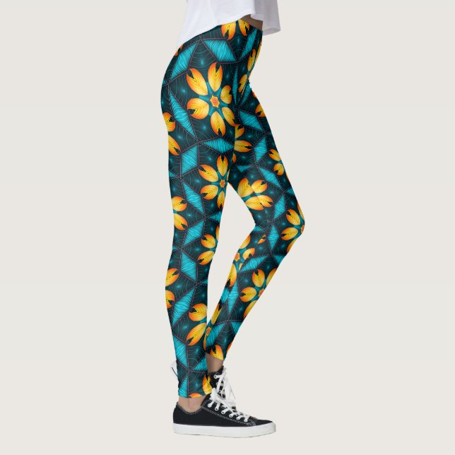Leggings Flores abstractas amarillas (Derecha)