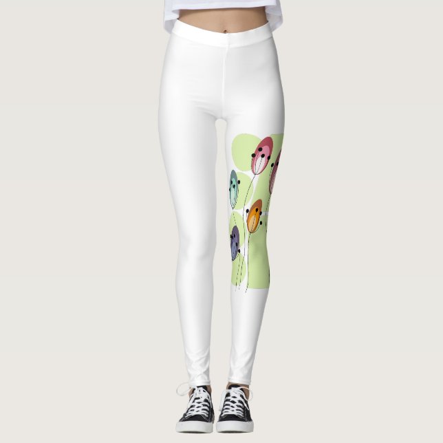 Leggings Flores abstractas creativas (Anverso)