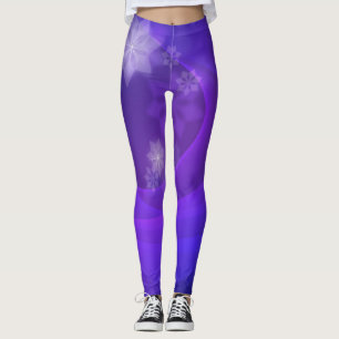 Leggings Flores Abstractas En Fondo Indigo Doblado