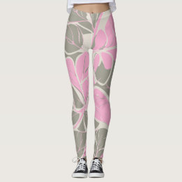 Leggings Flores abstractas rosadas
