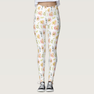 Leggings Flores acuarelas de bonito