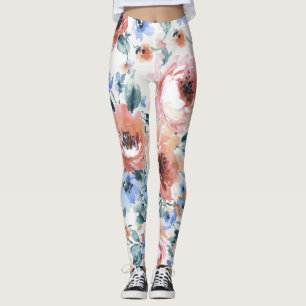 Leggings Flores acuarelas, ilustracion sin costura.