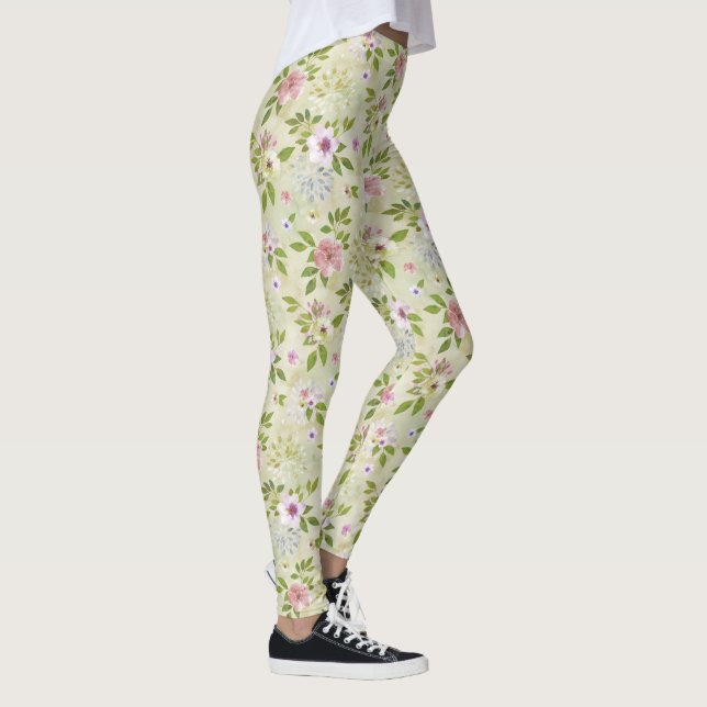 Leggings Flores acuáticas patrón irreprochable II + tu idea (Derecha)