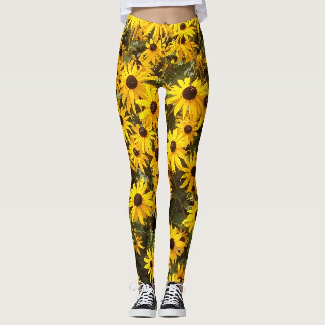 Leggings Flores amarillas de Coneflower por todo las (Anverso)