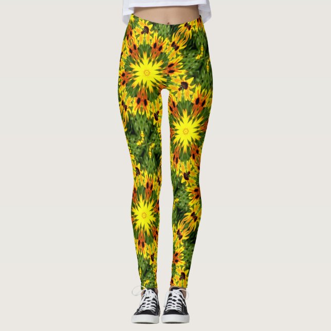 Leggings flores amarillas estrellas verdes (Anverso)