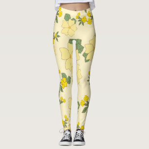 Leggings Flores Amarillas, Patrón Floral, Patrón De Flores