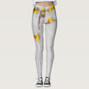 Leggings Flores amarillas primaverales, decoración de planc