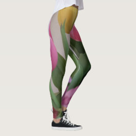 Leggings Flores amarillas verdes rosadas Flores Florales