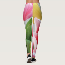 Leggings Flores amarillas verdes rosadas Flores Florales