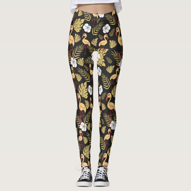 Leggings Flores amarillas y blancas sin costura (Anverso)