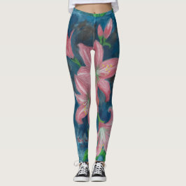 Leggings flores amarillistas rosas