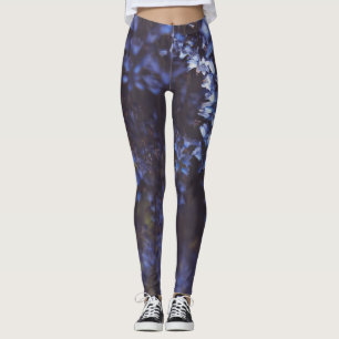 Leggings Flores azul morado oscuro