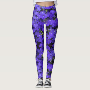 Leggings Flores azules brillantes Patrón de Legado