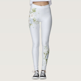 Leggings Flores Azules Celestes Pálidas