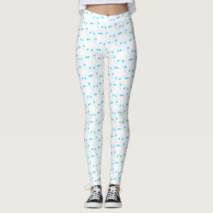 Leggings Flores azules de cielo brillante, impresión floral