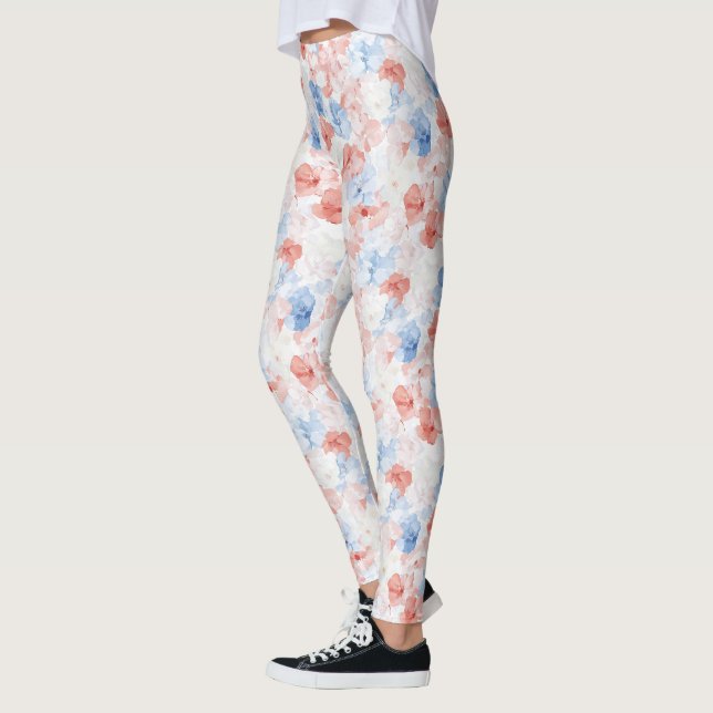 Leggings Flores azules rojas (Izquierda)