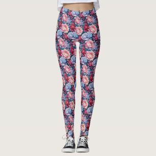 Leggings Flores azules y rosas