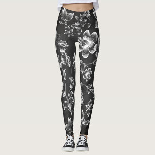 Leggings Flores blancas