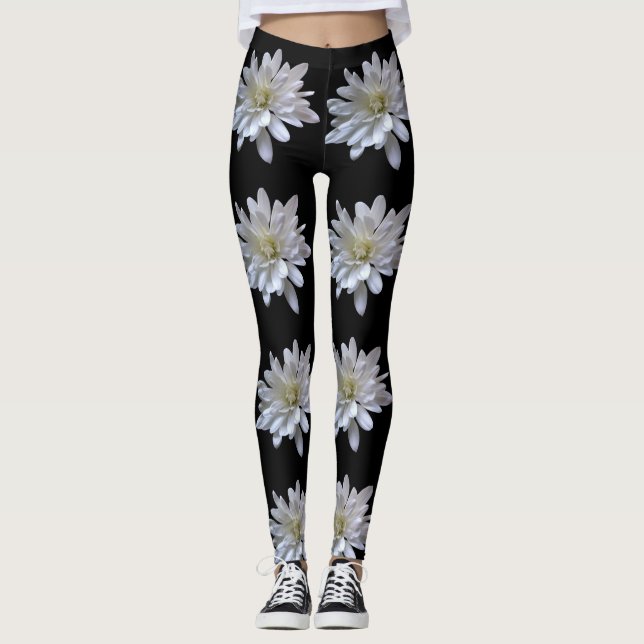 Leggings Flores blancas de margarita blanca (Anverso)