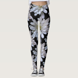 Leggings Flores blancas de margarita blanca