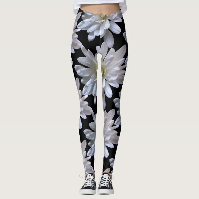 Leggings Flores blancas de margarita blanca (Anverso)