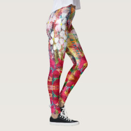 Leggings Flores blancas en maceta rosa