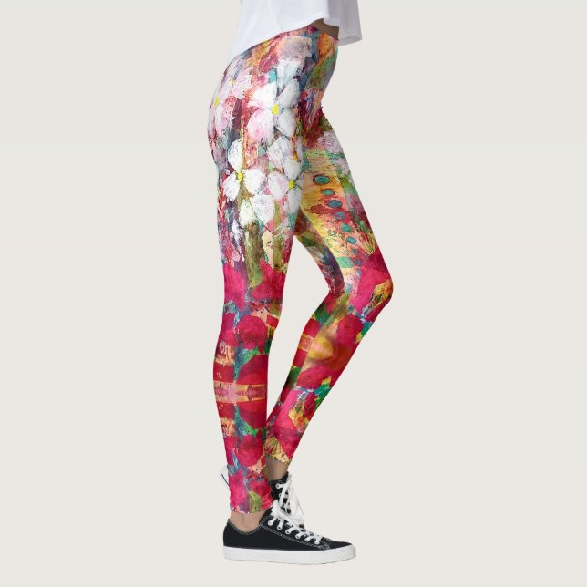 Leggings Flores blancas en maceta rosa (Derecha)