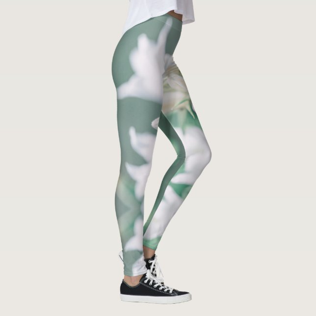 Leggings Flores Blancas Verde Claro Pastel Campana (Derecha)
