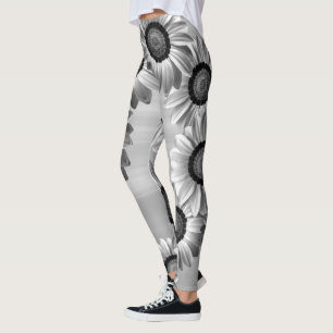 Leggings Flores blancas y negras