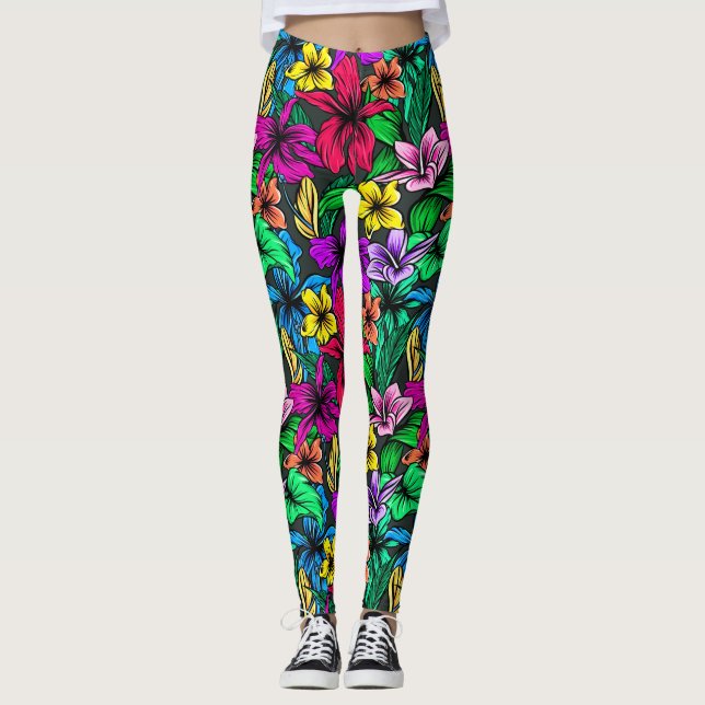 Leggings Flores botánicas florales hojas-00000 (Anverso)